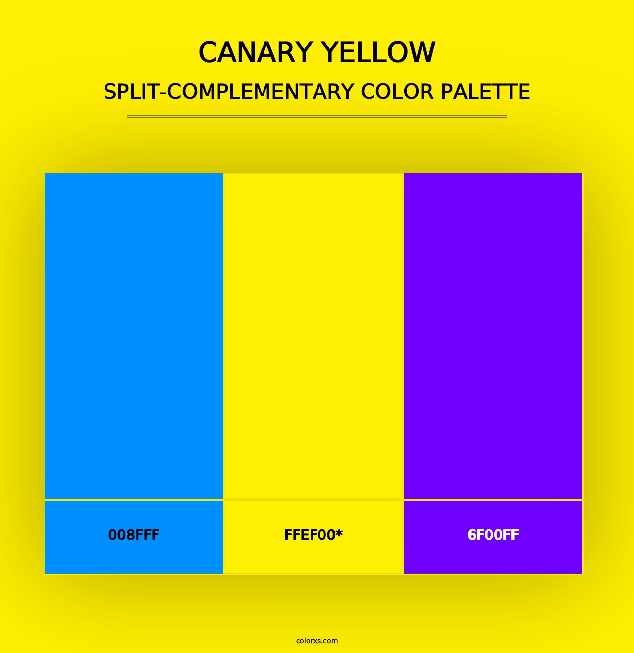 Canary Yellow - Split-Complementary Color Palette