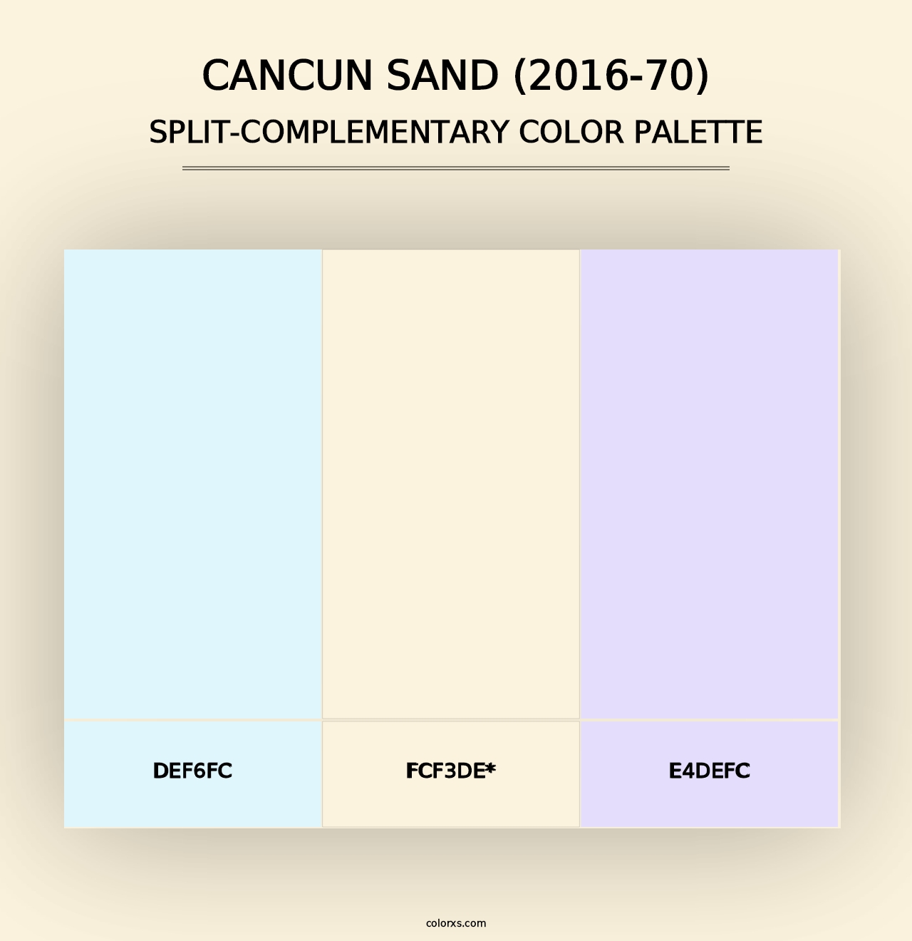 Cancun Sand (2016-70) - Split-Complementary Color Palette