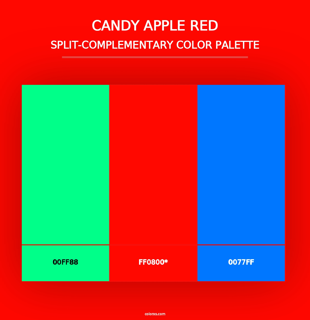 Candy Apple Red - Split-Complementary Color Palette