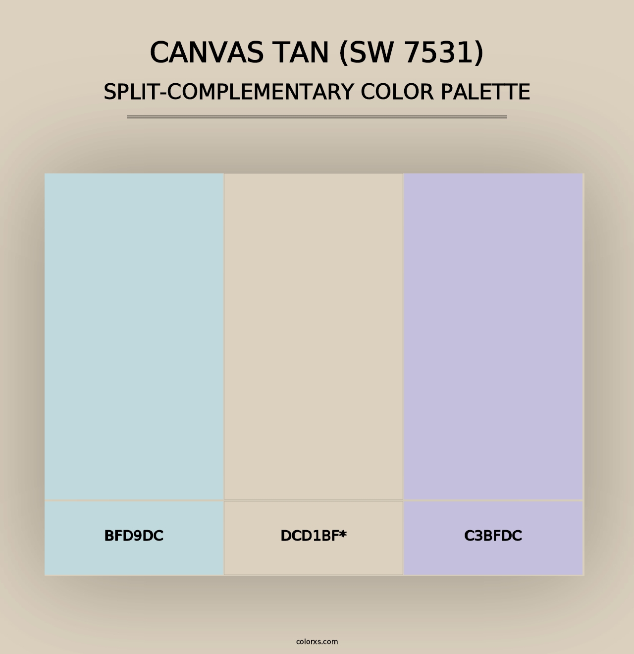 Canvas Tan (SW 7531) - Split-Complementary Color Palette