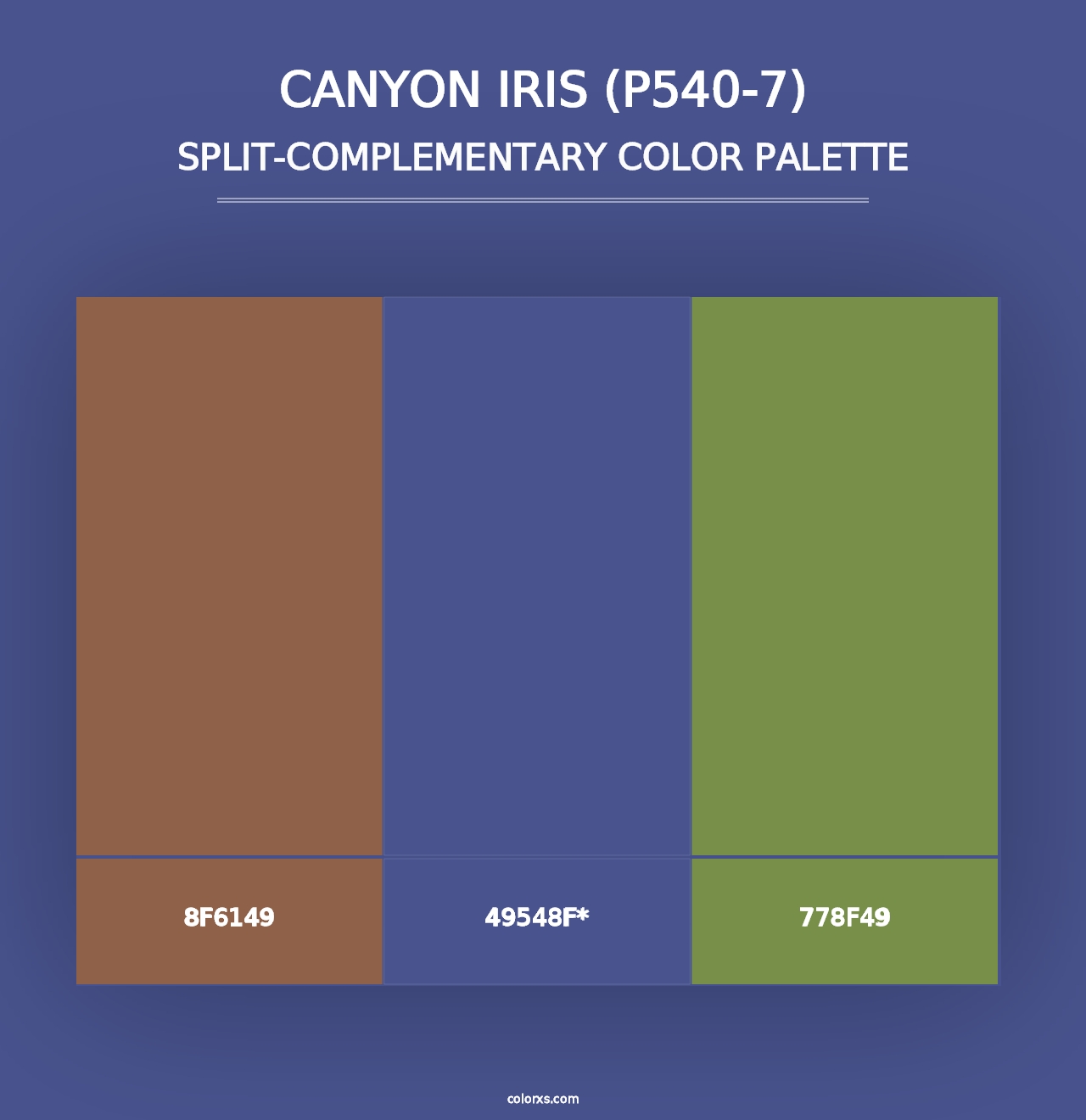 Canyon Iris (P540-7) - Split-Complementary Color Palette