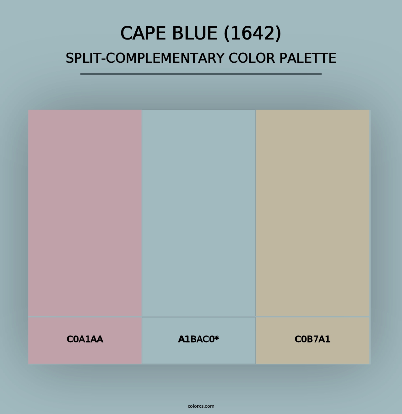 Cape Blue (1642) - Split-Complementary Color Palette