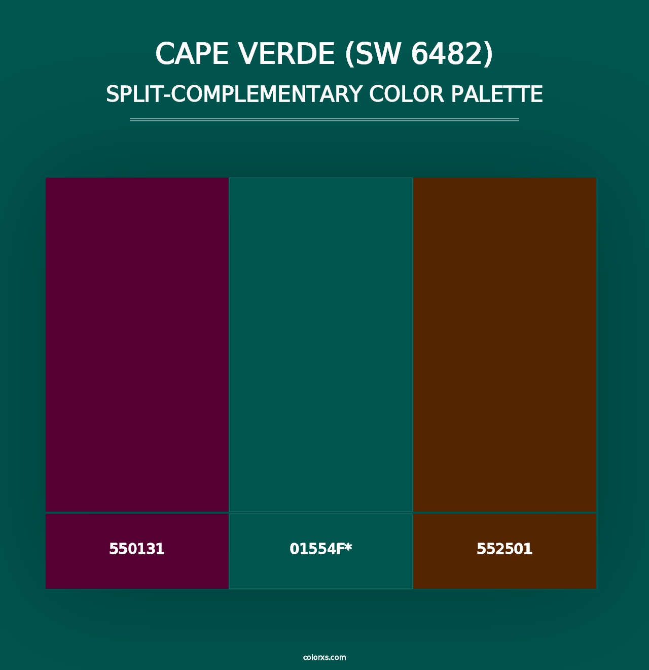 Cape Verde (SW 6482) - Split-Complementary Color Palette