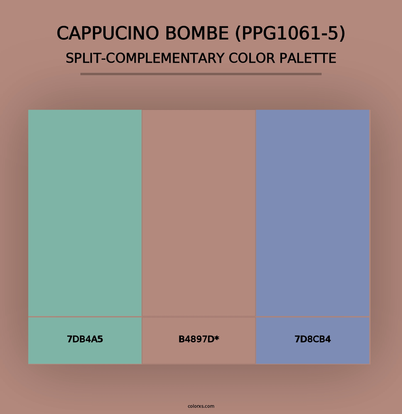 Cappucino Bombe (PPG1061-5) - Split-Complementary Color Palette