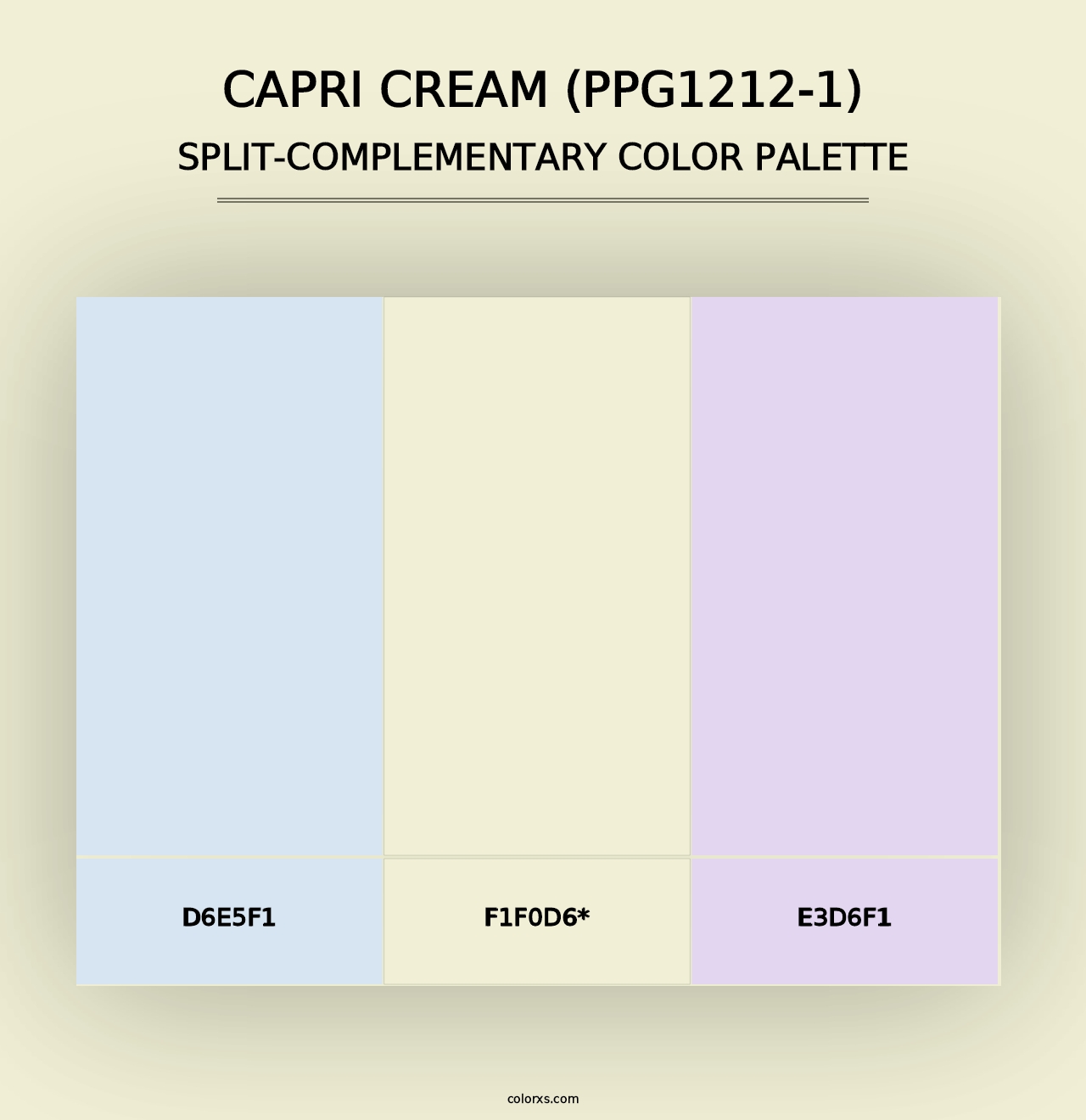 Capri Cream (PPG1212-1) - Split-Complementary Color Palette