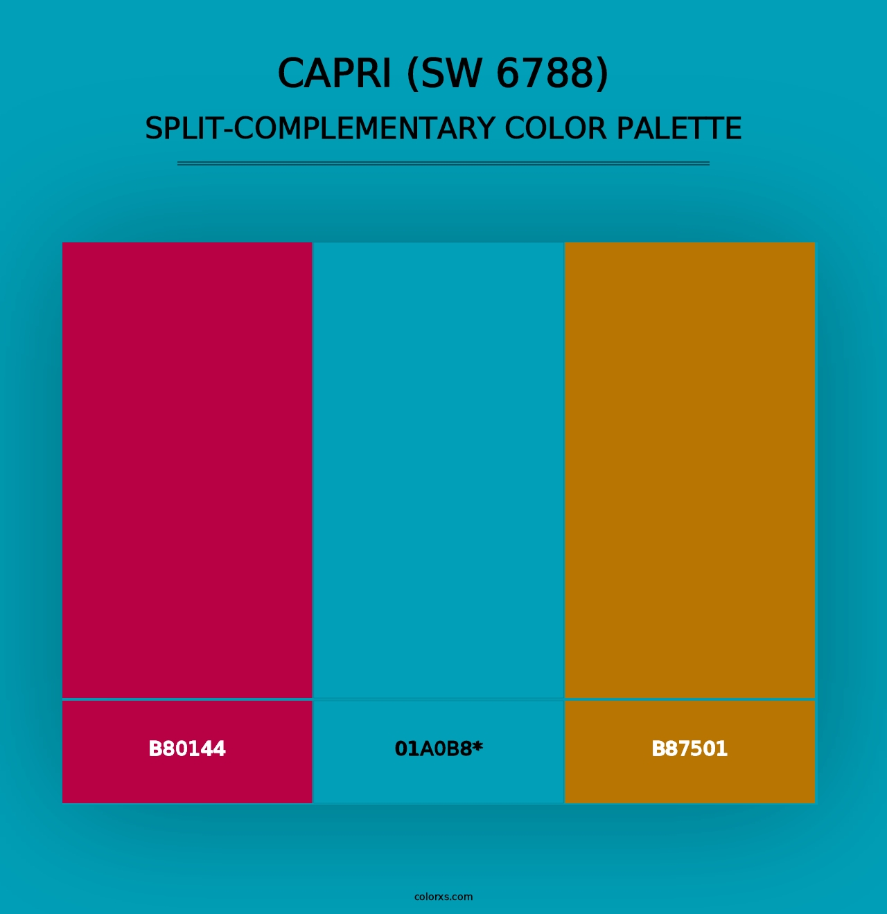 Capri (SW 6788) - Split-Complementary Color Palette