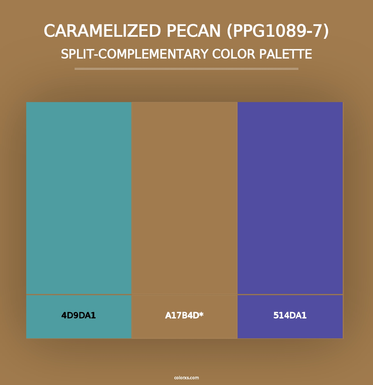 Caramelized Pecan (PPG1089-7) - Split-Complementary Color Palette