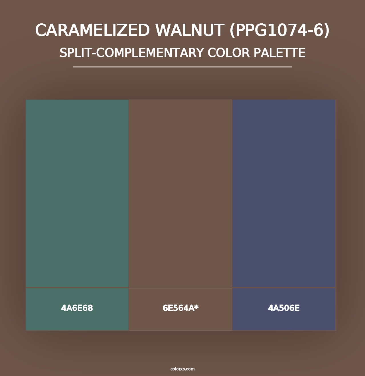 Caramelized Walnut (PPG1074-6) - Split-Complementary Color Palette