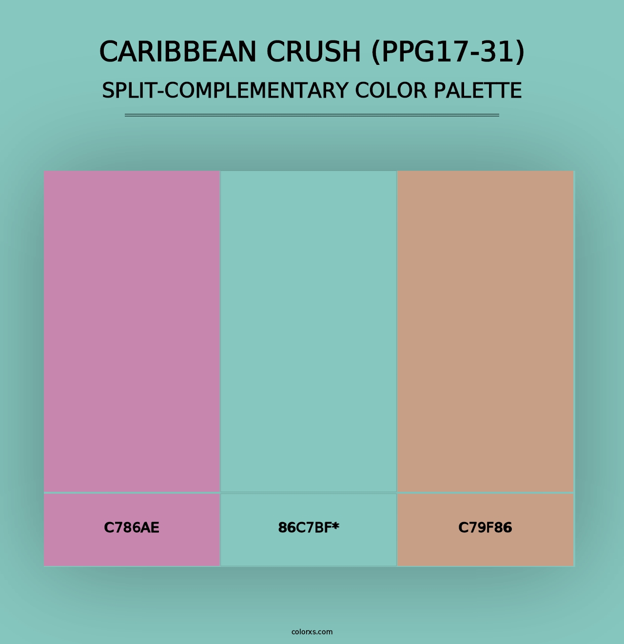 Caribbean Crush (PPG17-31) - Split-Complementary Color Palette