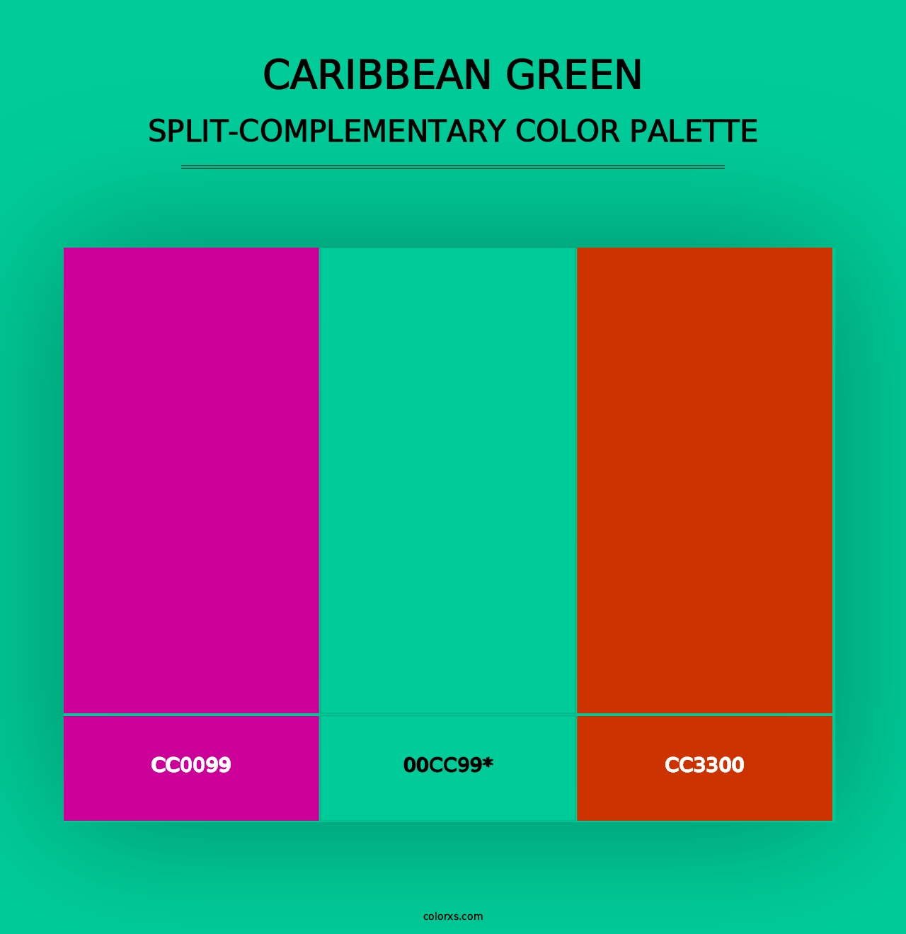 Caribbean green - Split-Complementary Color Palette