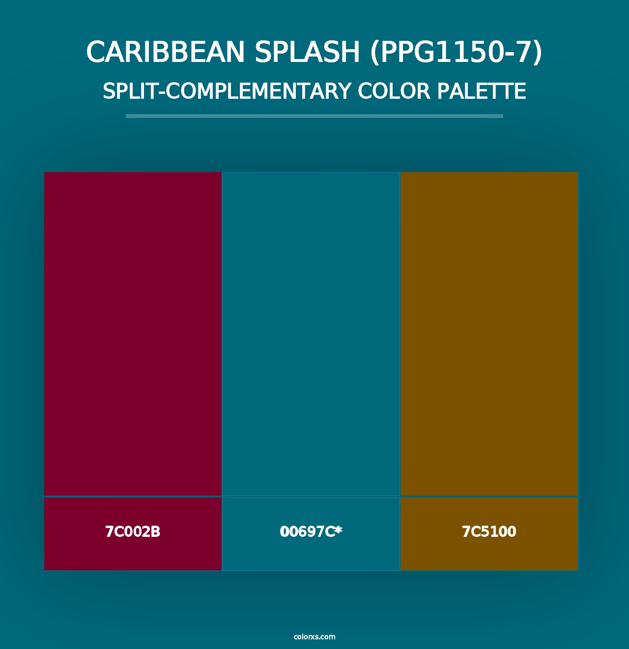 Caribbean Splash (PPG1150-7) - Split-Complementary Color Palette