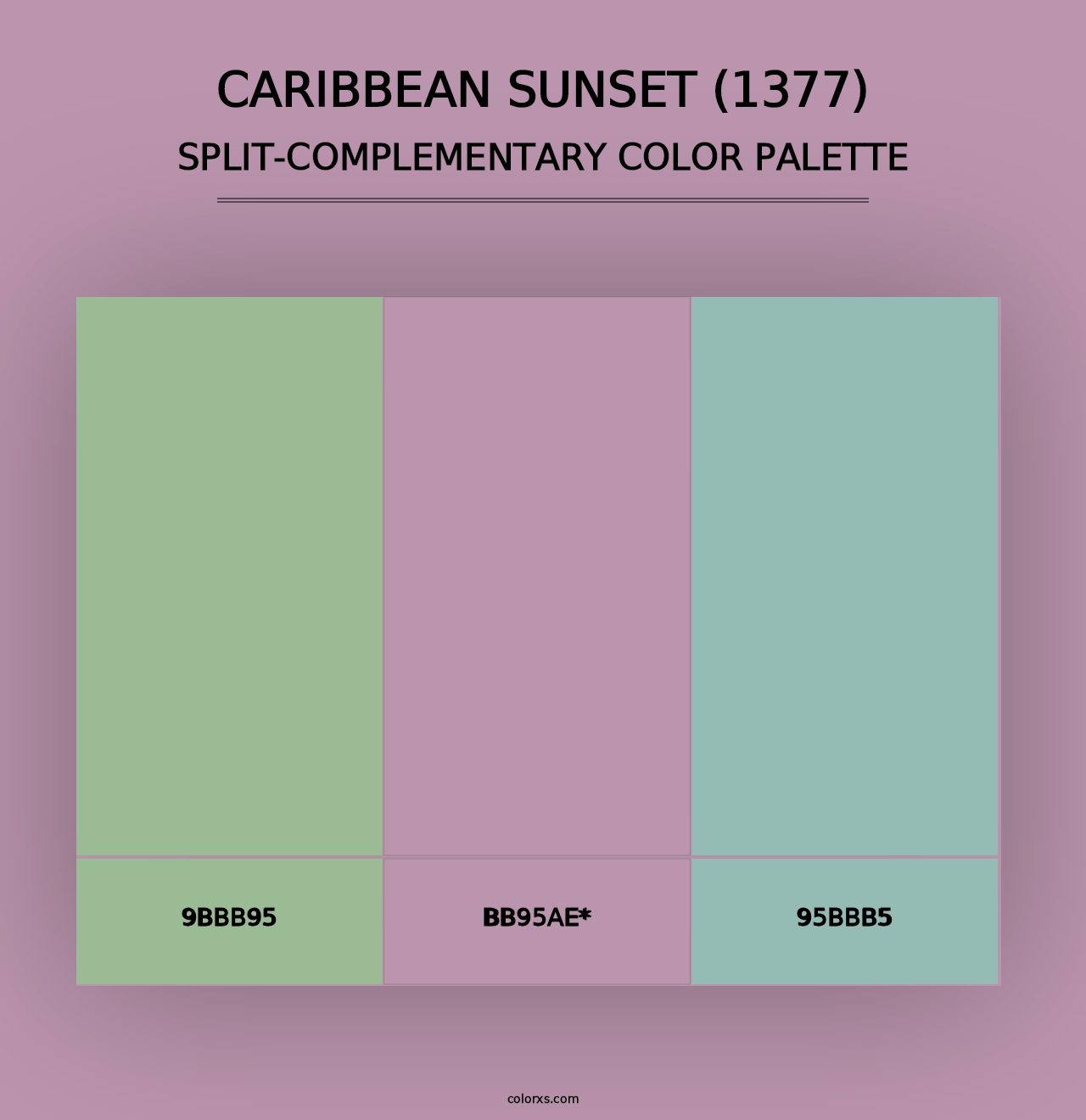 Caribbean Sunset (1377) - Split-Complementary Color Palette