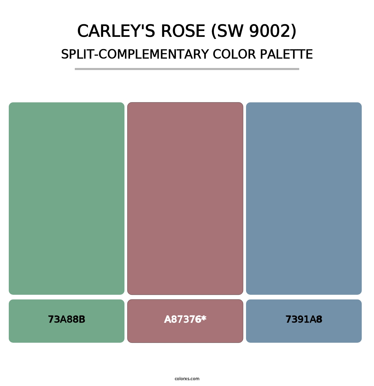 Carley's Rose (SW 9002) - Split-Complementary Color Palette