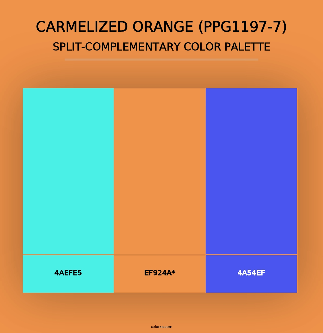 Carmelized Orange (PPG1197-7) - Split-Complementary Color Palette