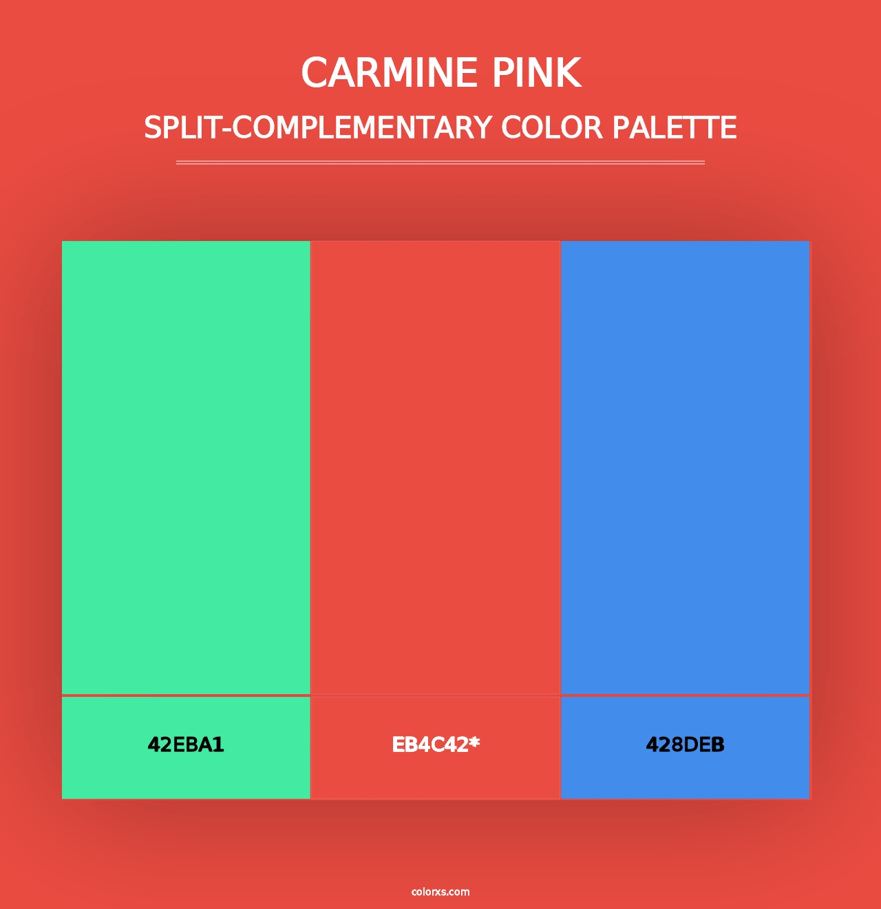 Carmine Pink - Split-Complementary Color Palette