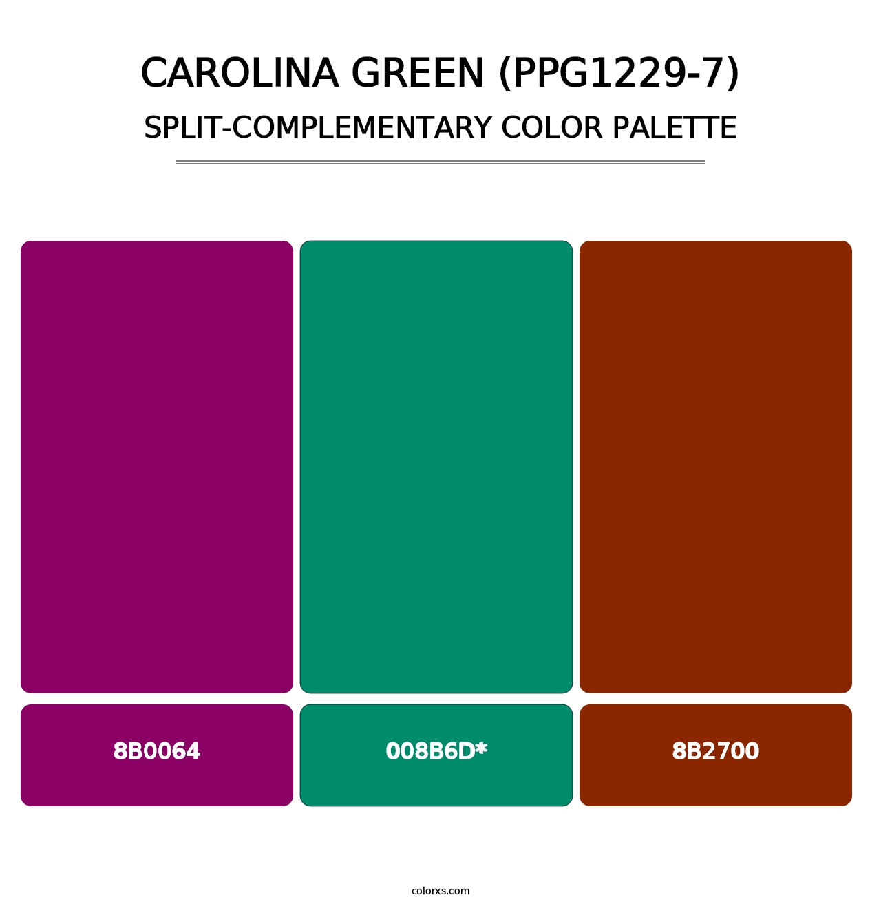 Carolina Green (PPG1229-7) - Split-Complementary Color Palette