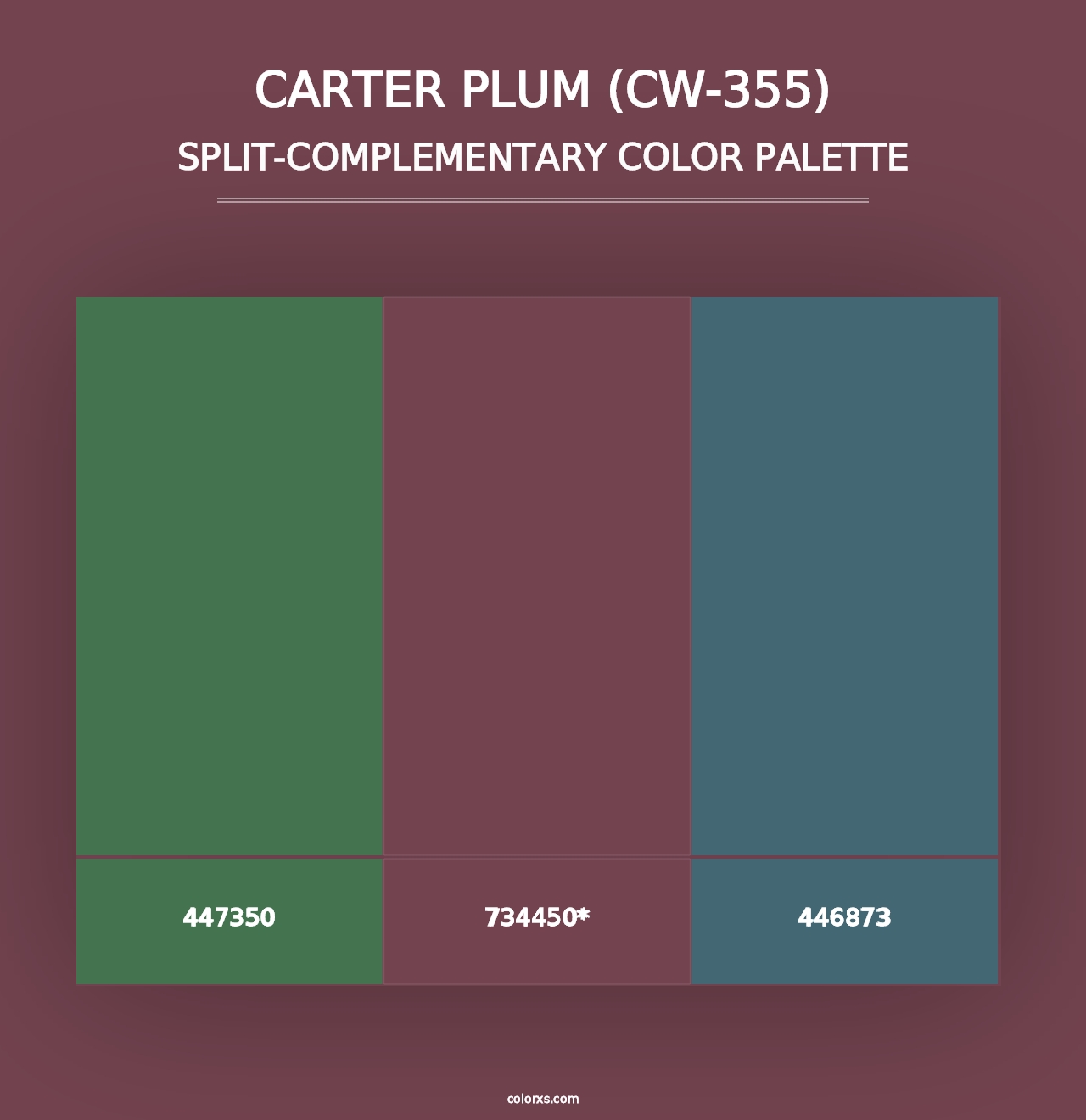 Carter Plum (CW-355) - Split-Complementary Color Palette