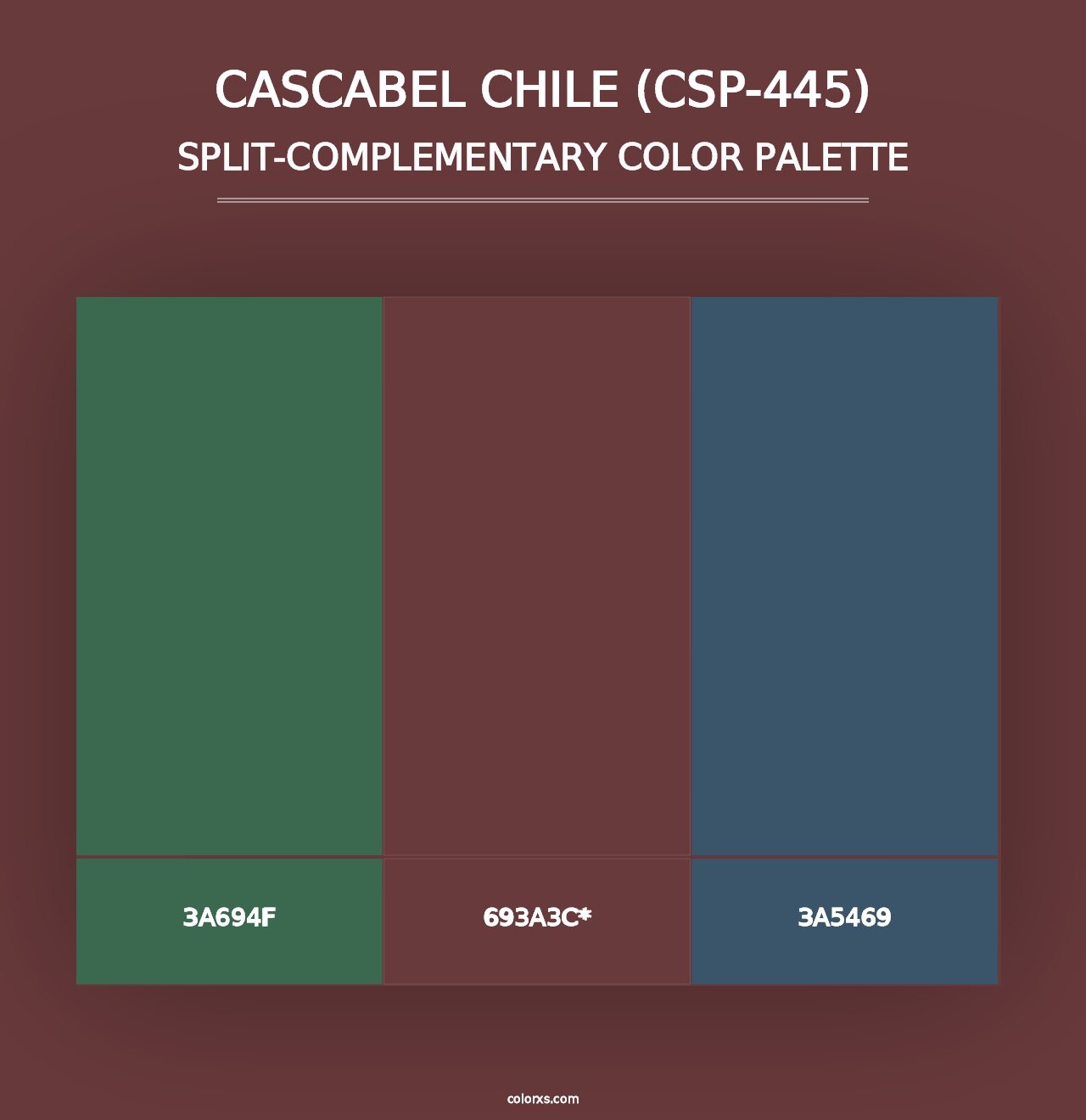 Cascabel Chile (CSP-445) - Split-Complementary Color Palette