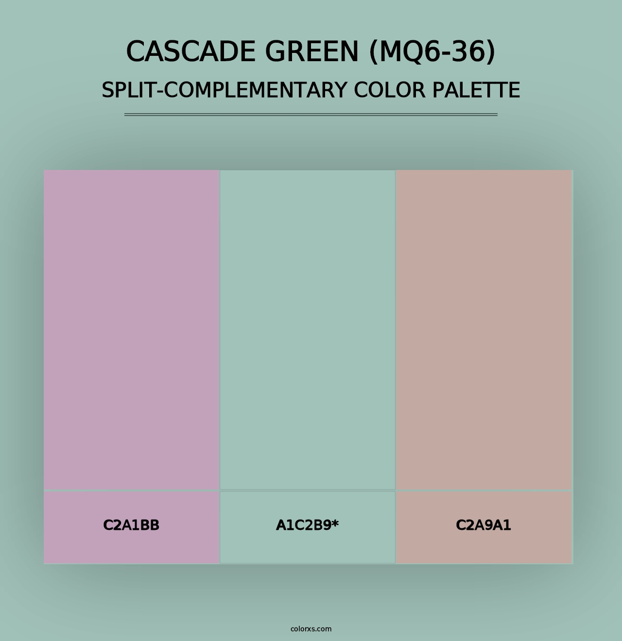 Cascade Green (MQ6-36) - Split-Complementary Color Palette