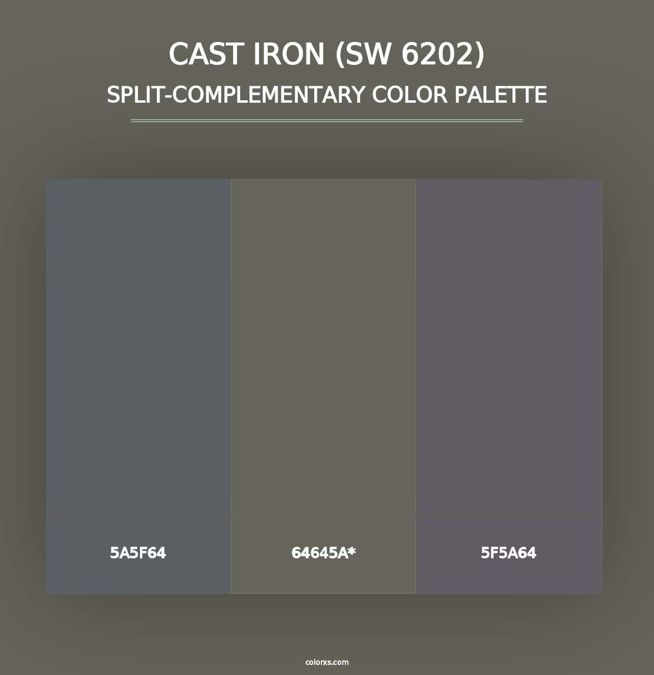 Cast Iron (SW 6202) - Split-Complementary Color Palette