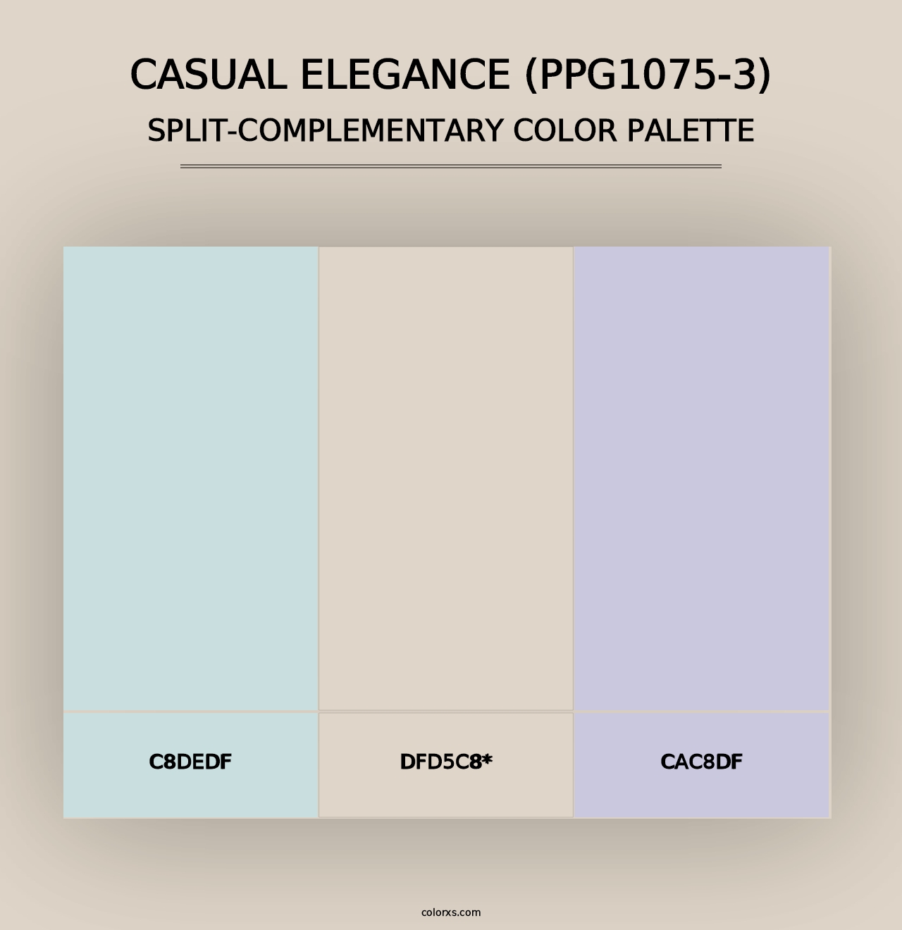 Casual Elegance (PPG1075-3) - Split-Complementary Color Palette