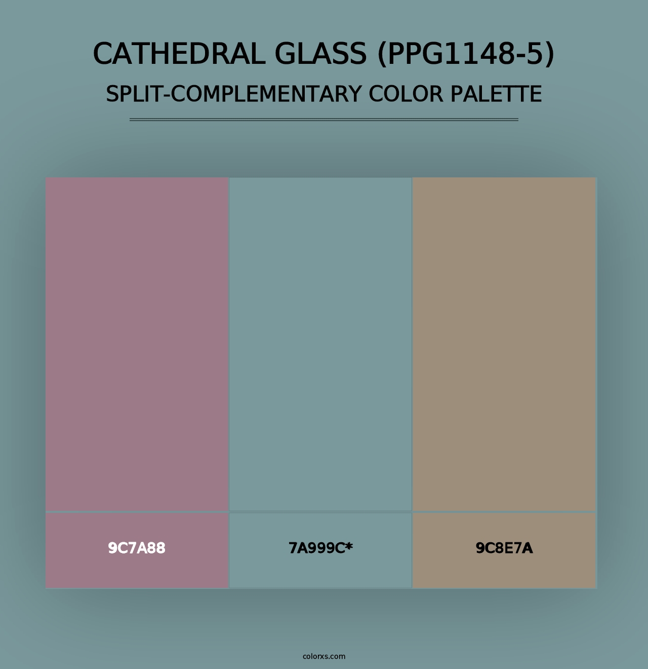 Cathedral Glass (PPG1148-5) - Split-Complementary Color Palette