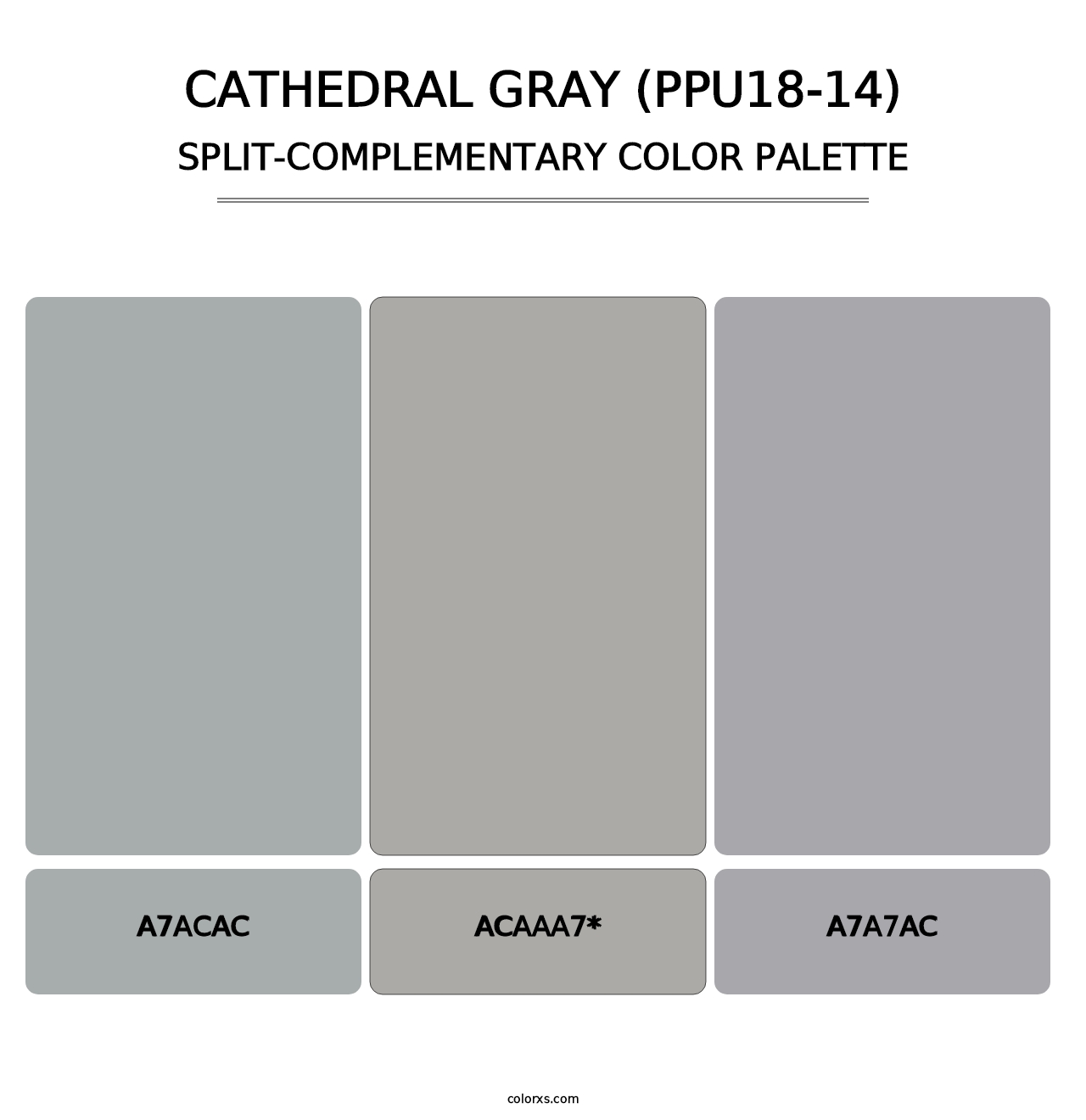 Cathedral Gray (PPU18-14) - Split-Complementary Color Palette