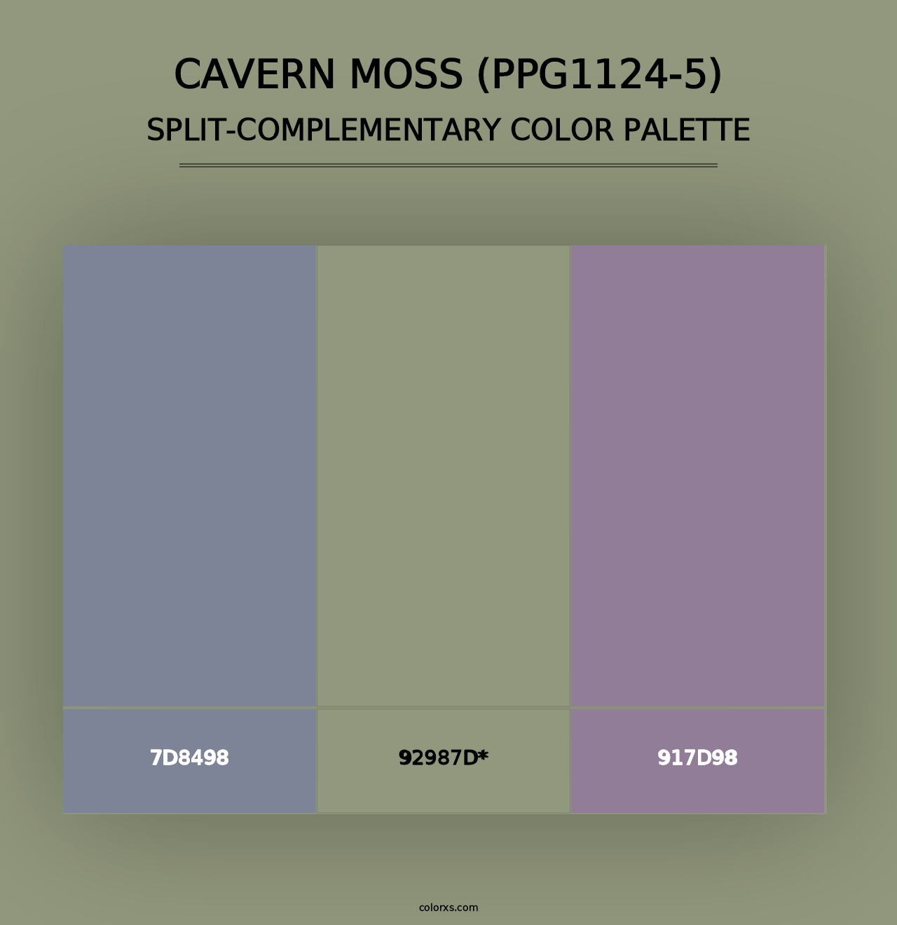 Cavern Moss (PPG1124-5) - Split-Complementary Color Palette