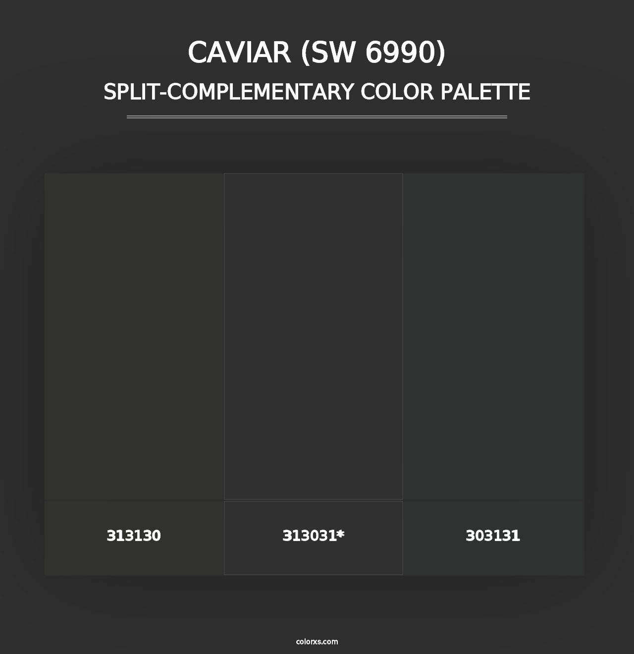 Caviar (SW 6990) - Split-Complementary Color Palette