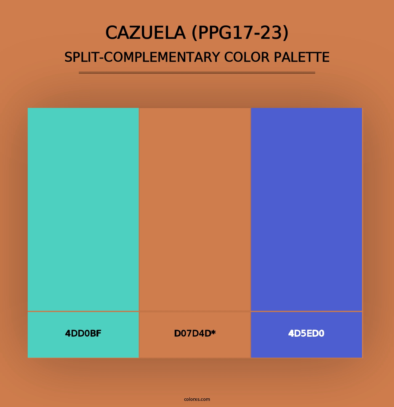 Cazuela (PPG17-23) - Split-Complementary Color Palette