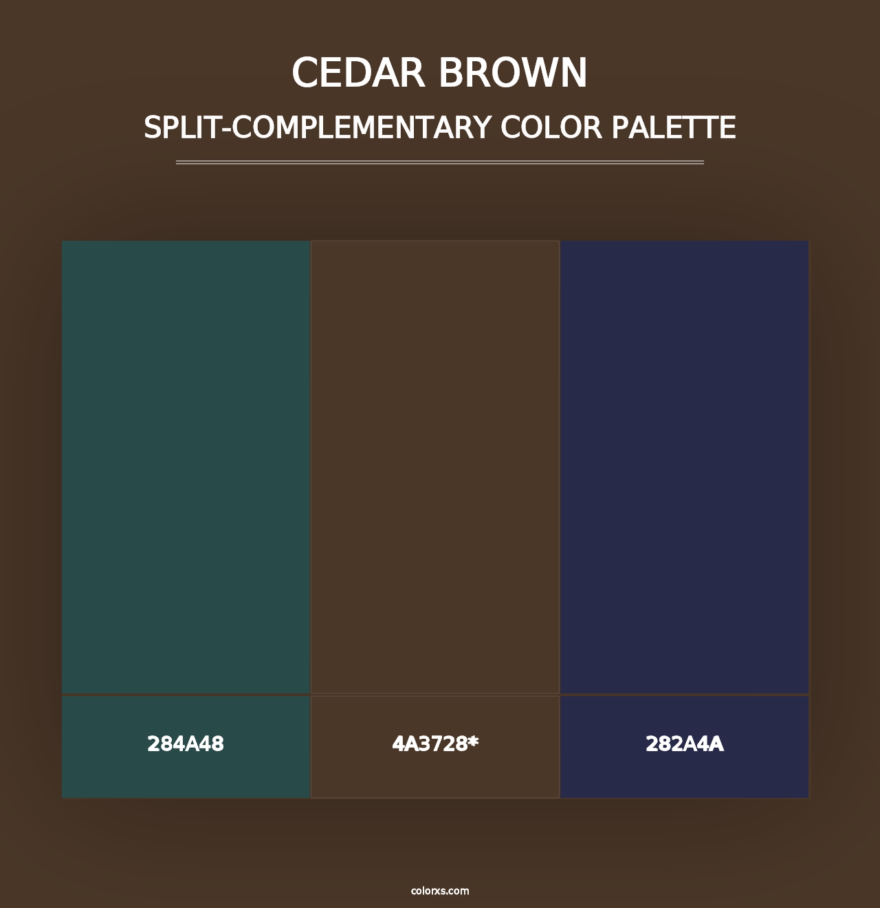 Cedar Brown - Split-Complementary Color Palette