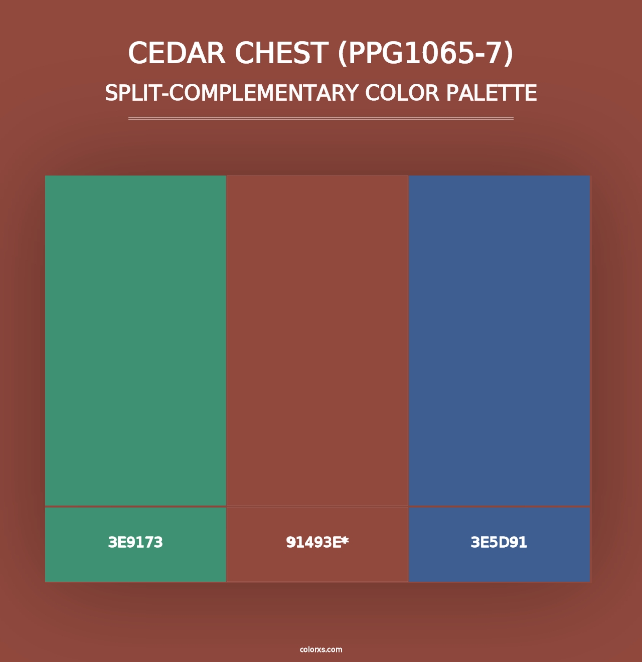 Cedar Chest (PPG1065-7) - Split-Complementary Color Palette