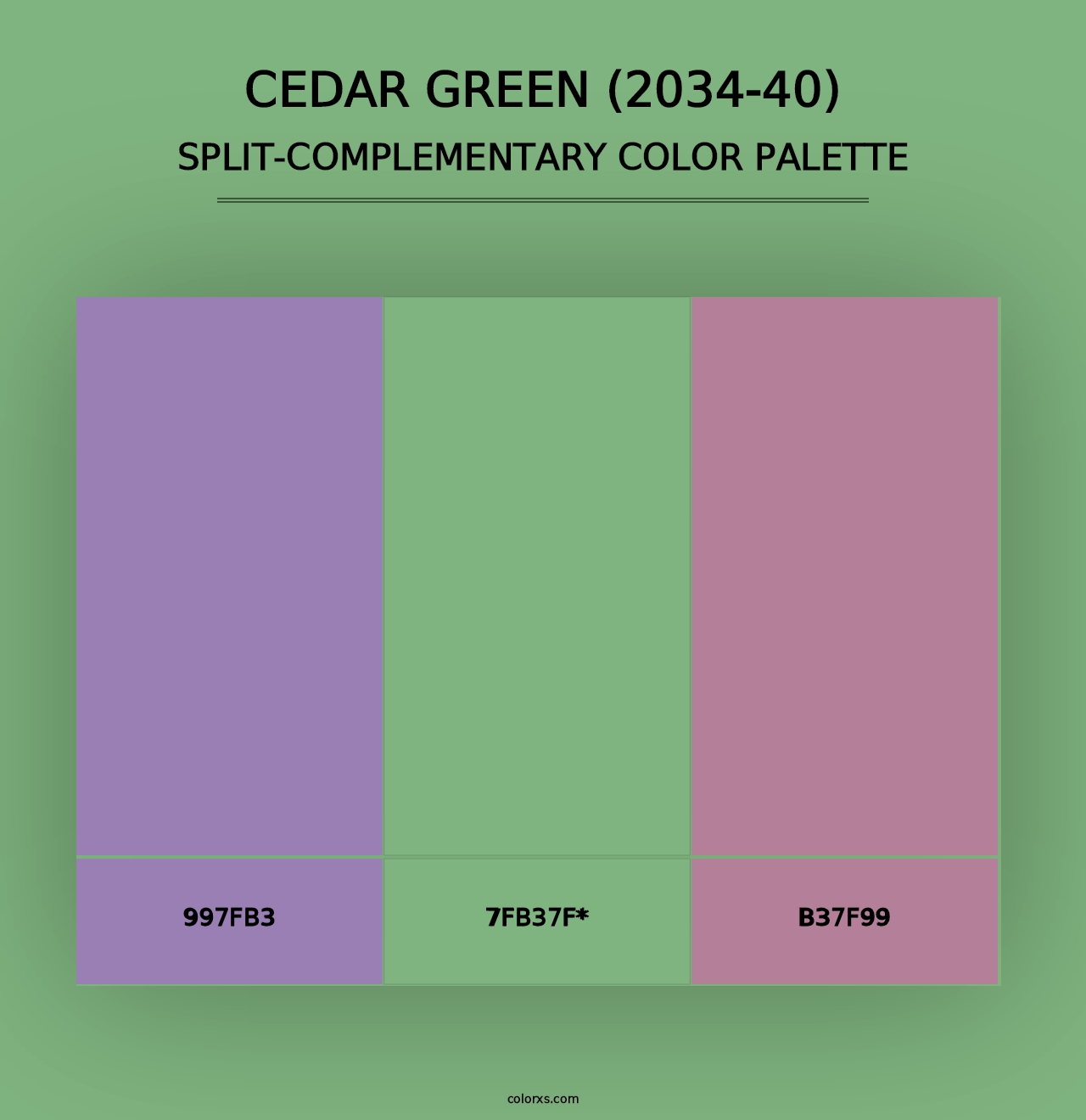 Cedar Green (2034-40) - Split-Complementary Color Palette