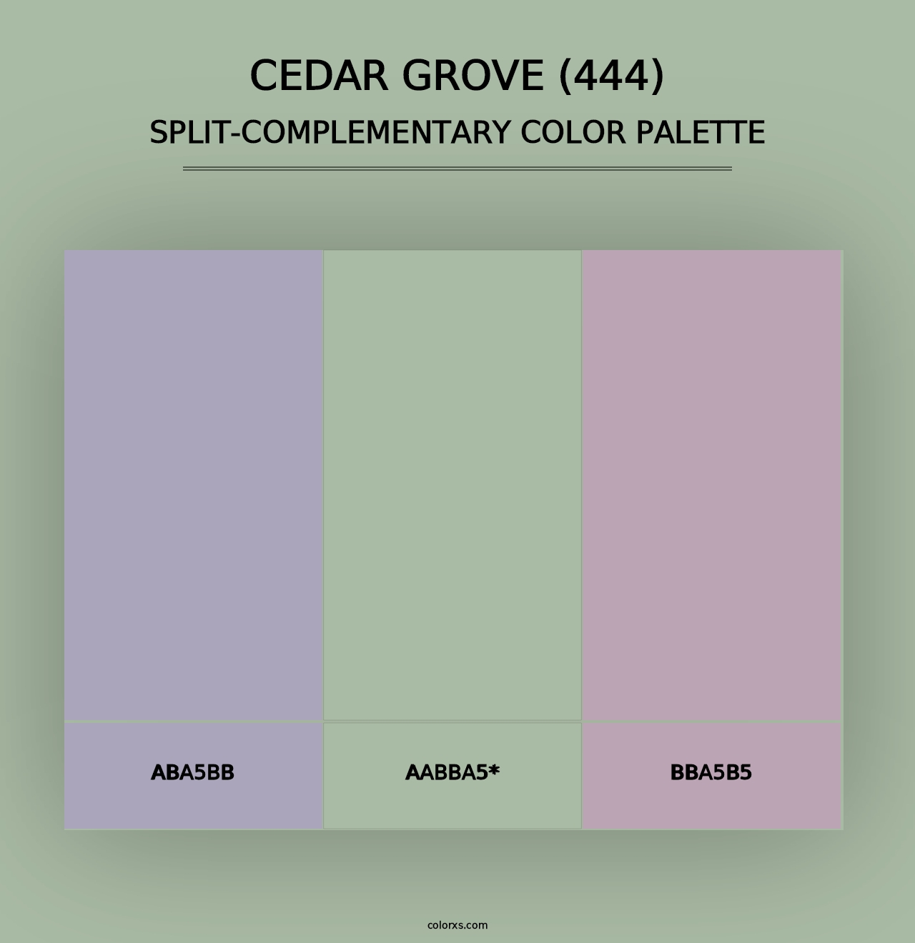 Cedar Grove (444) - Split-Complementary Color Palette