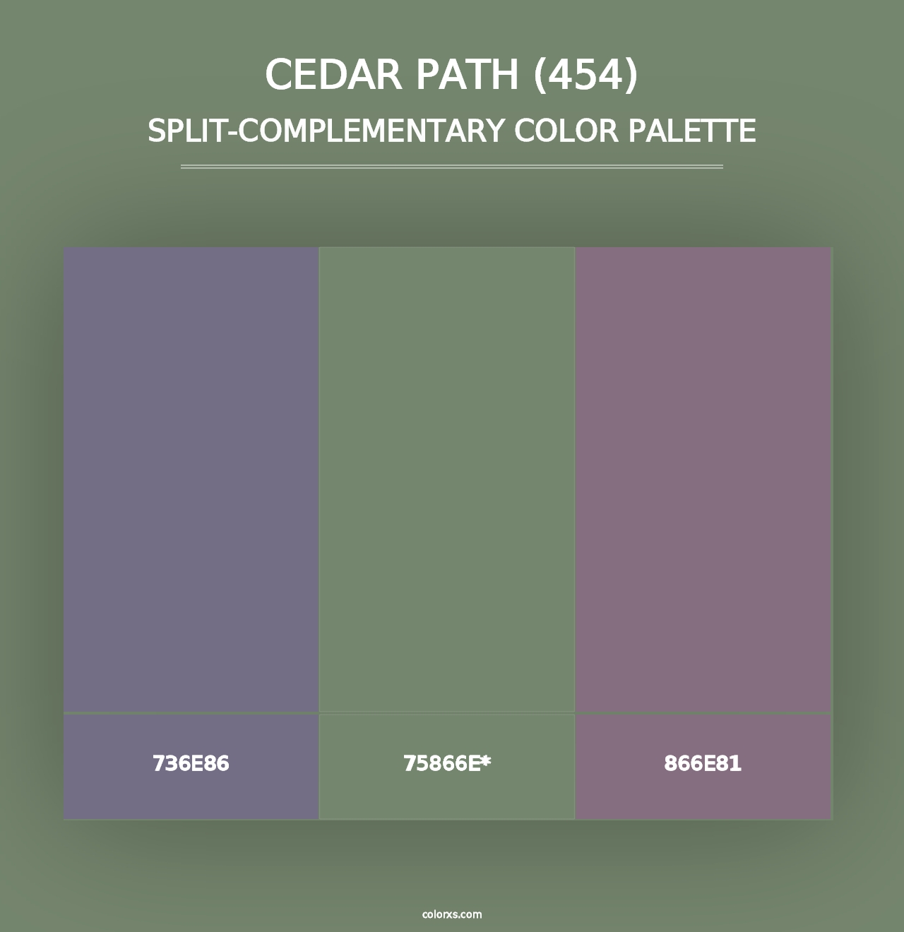 Cedar Path (454) - Split-Complementary Color Palette