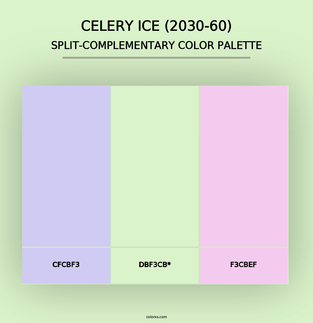 Celery Ice (2030-60) - Split-Complementary Color Palette