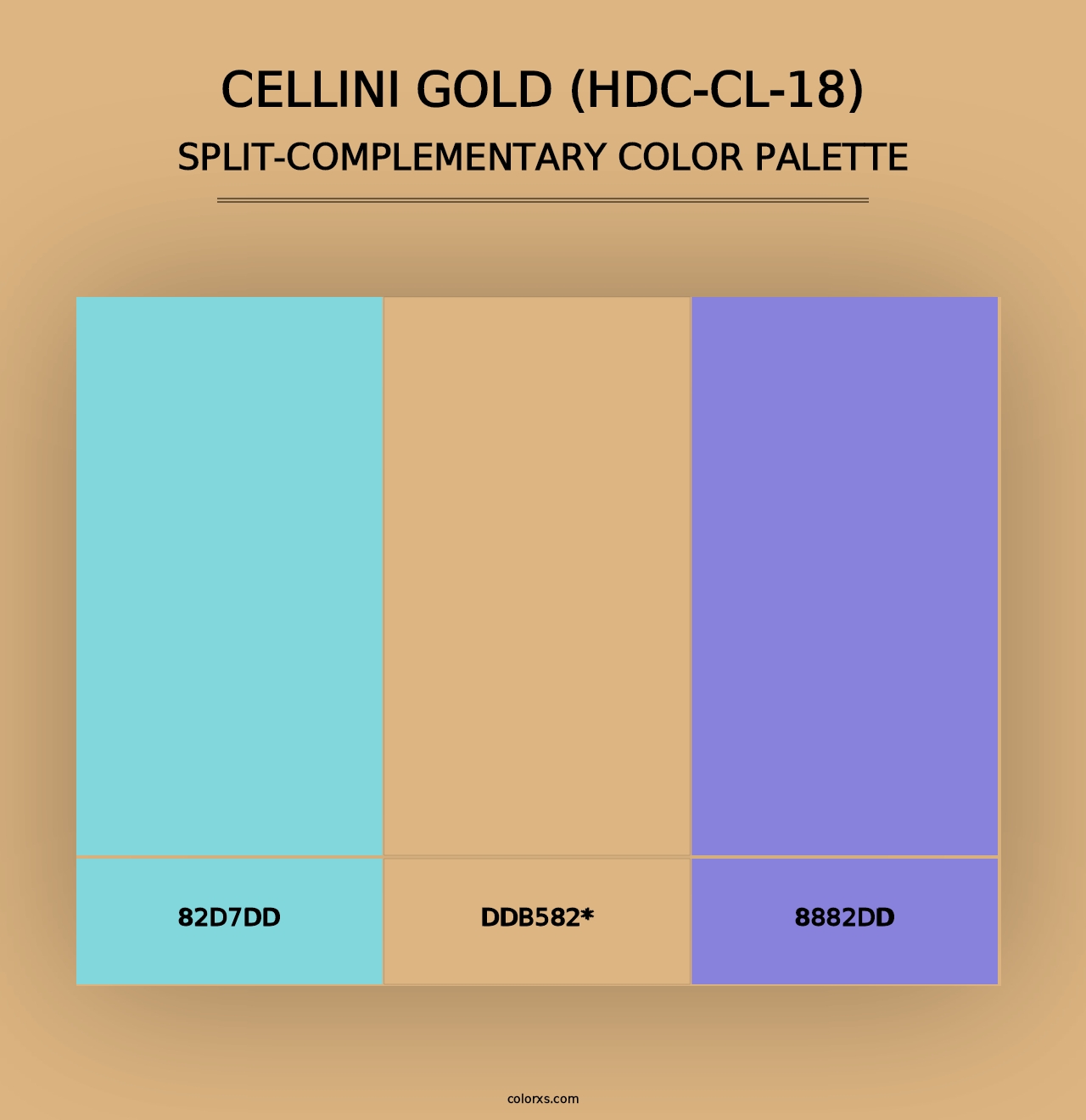 Cellini Gold (HDC-CL-18) - Split-Complementary Color Palette