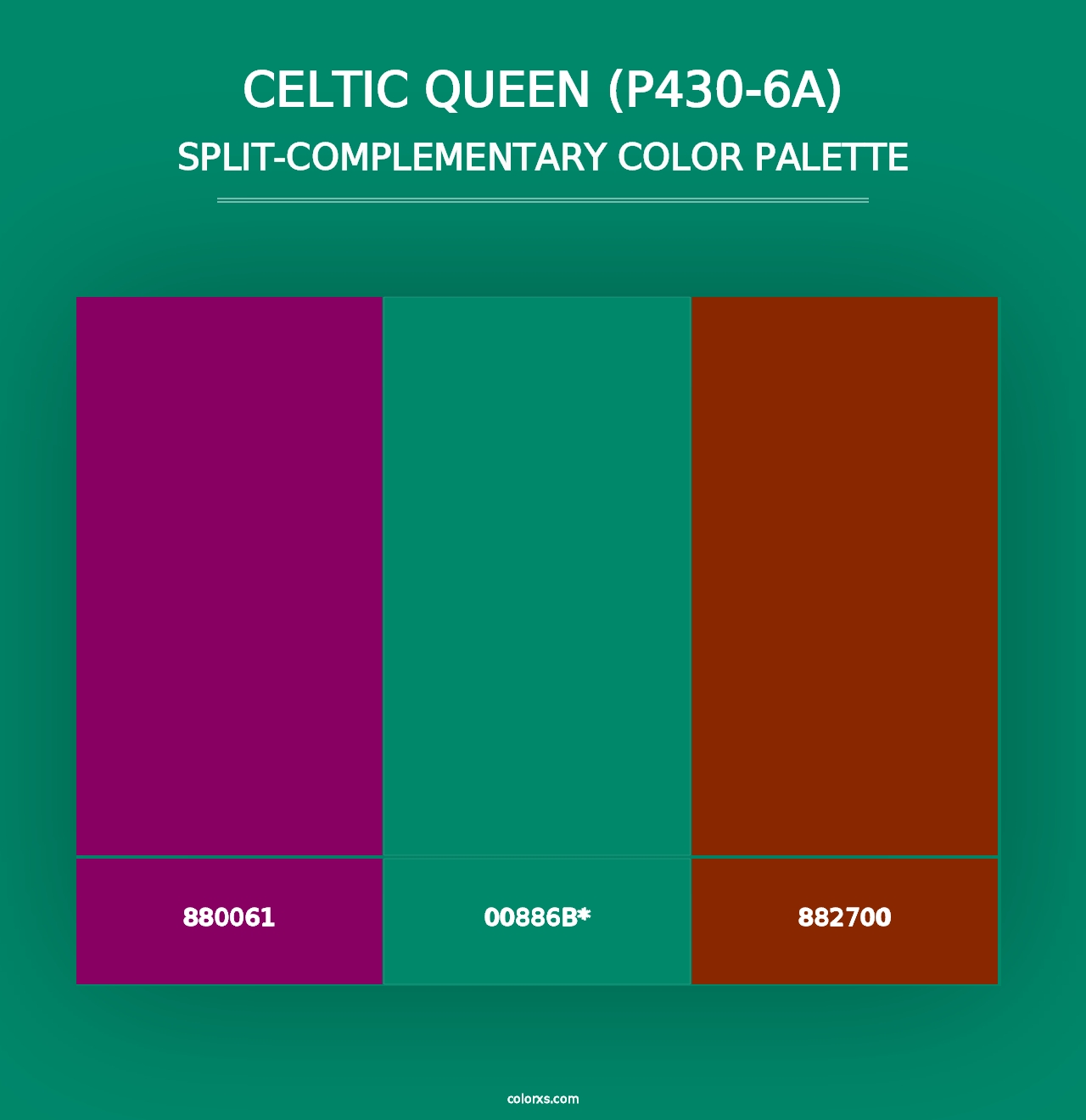 Celtic Queen (P430-6A) - Split-Complementary Color Palette