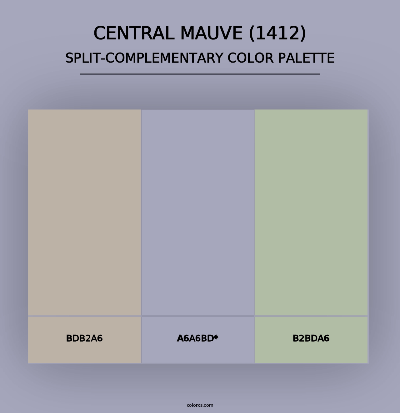 Central Mauve (1412) - Split-Complementary Color Palette