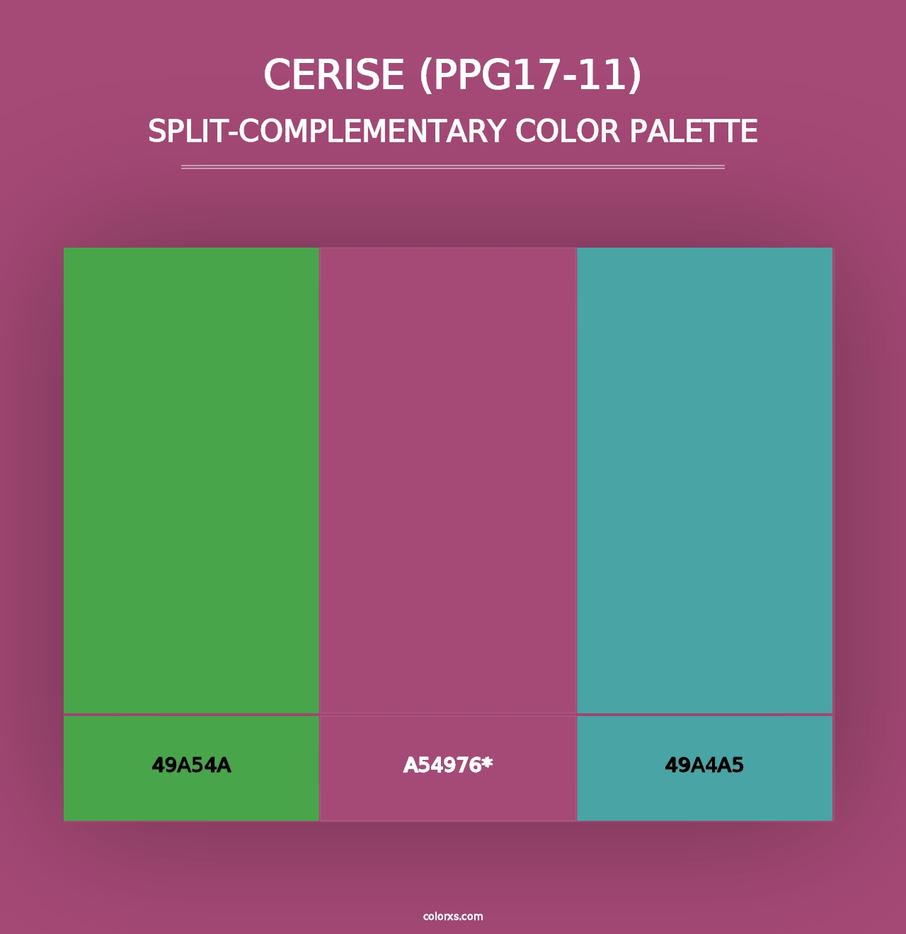 Cerise (PPG17-11) - Split-Complementary Color Palette