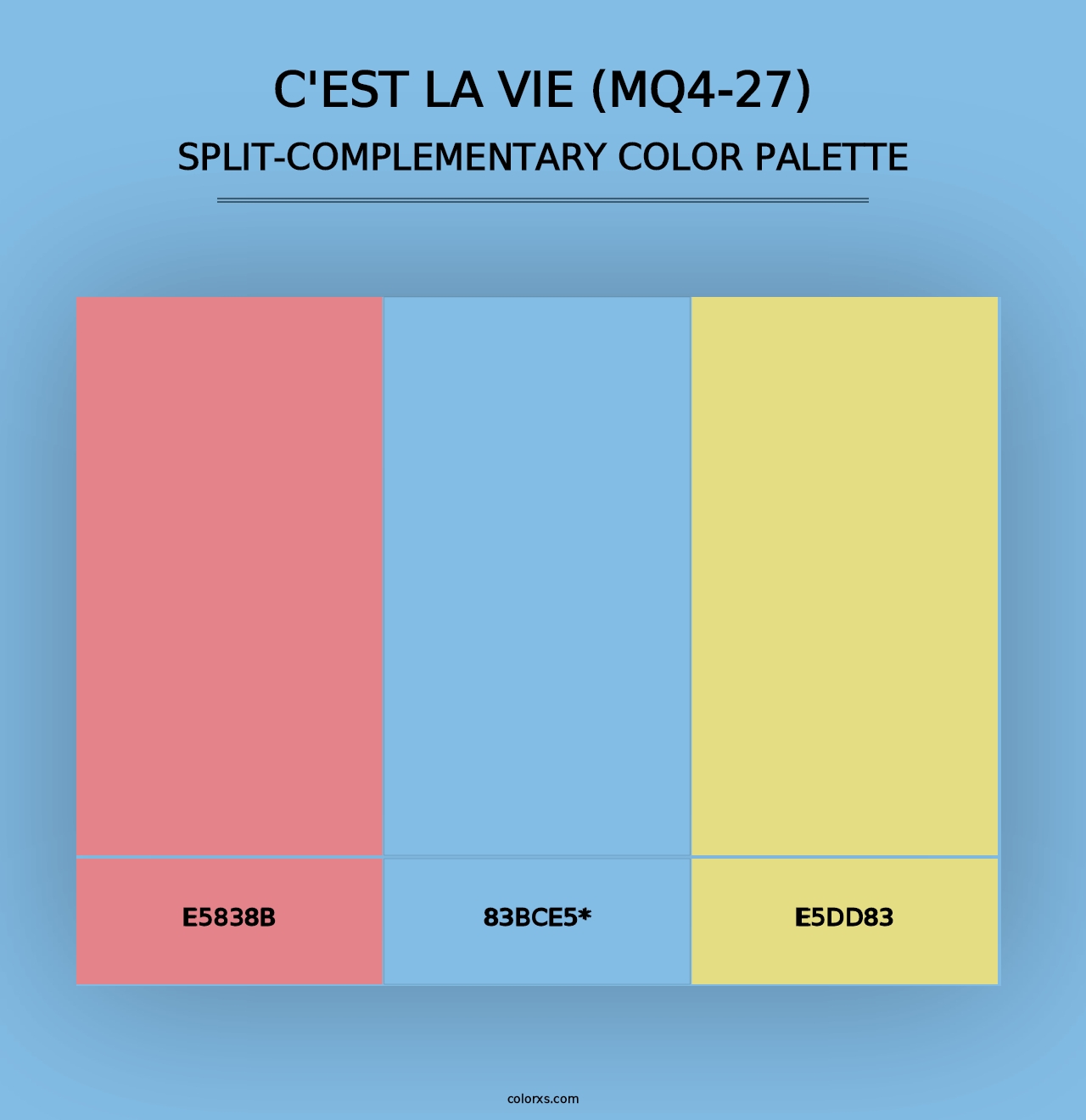 C'Est La Vie (MQ4-27) - Split-Complementary Color Palette