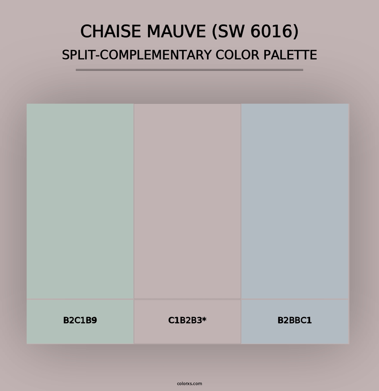 Chaise Mauve (SW 6016) - Split-Complementary Color Palette