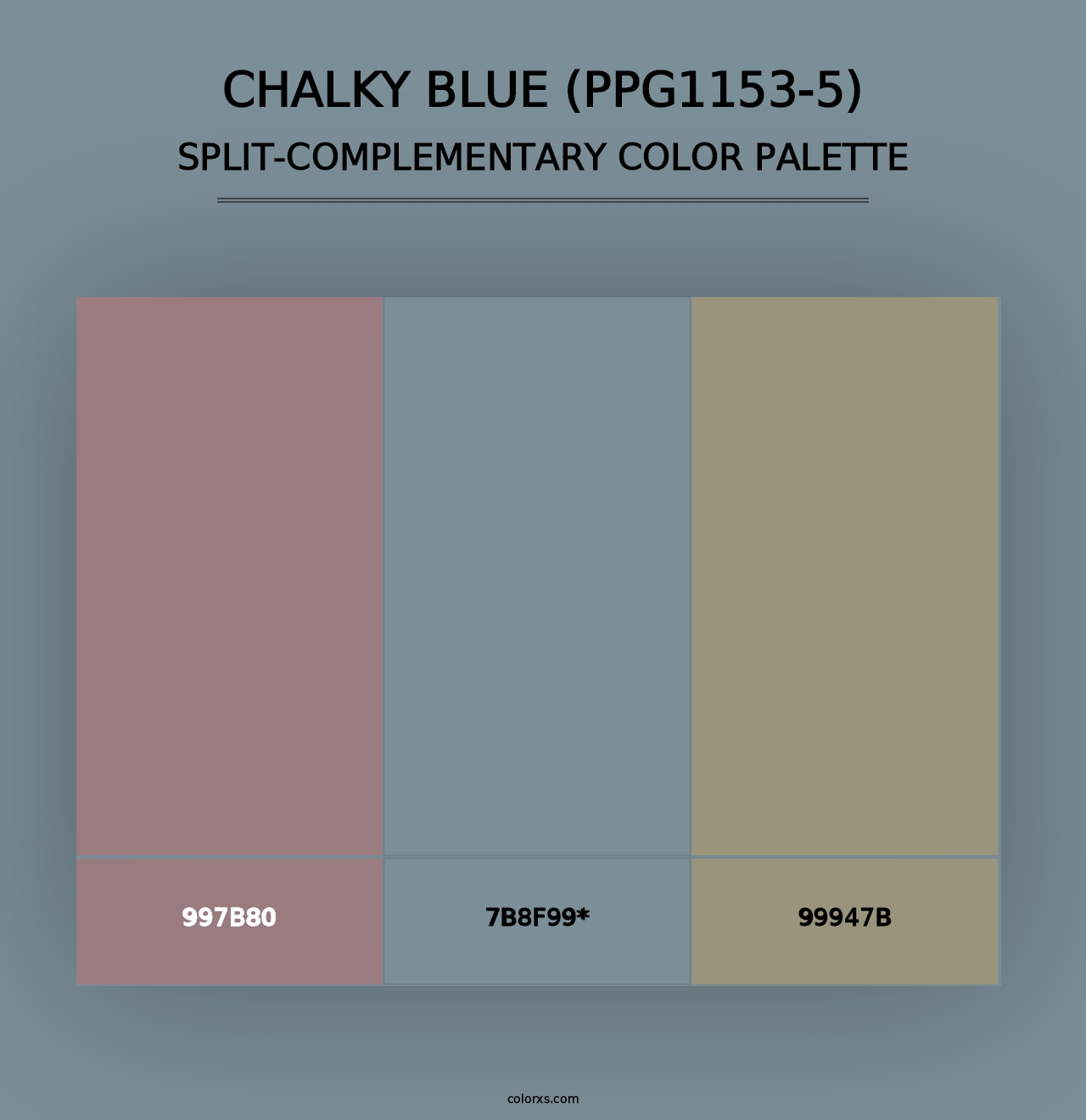 Chalky Blue (PPG1153-5) - Split-Complementary Color Palette