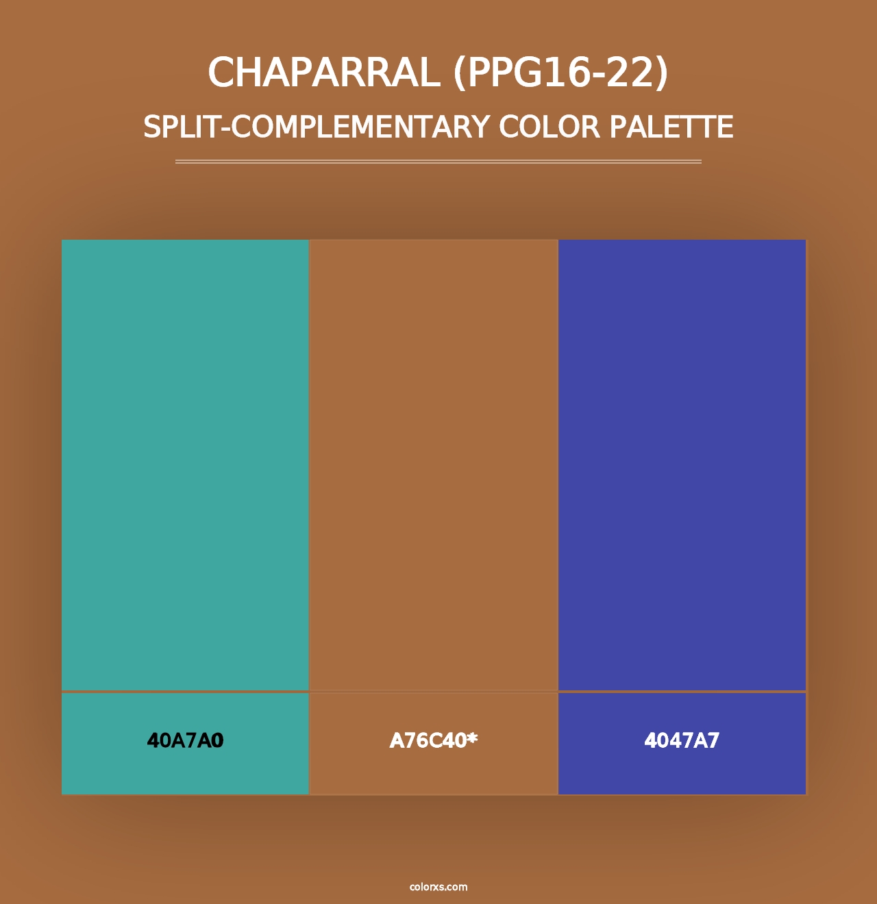 Chaparral (PPG16-22) - Split-Complementary Color Palette