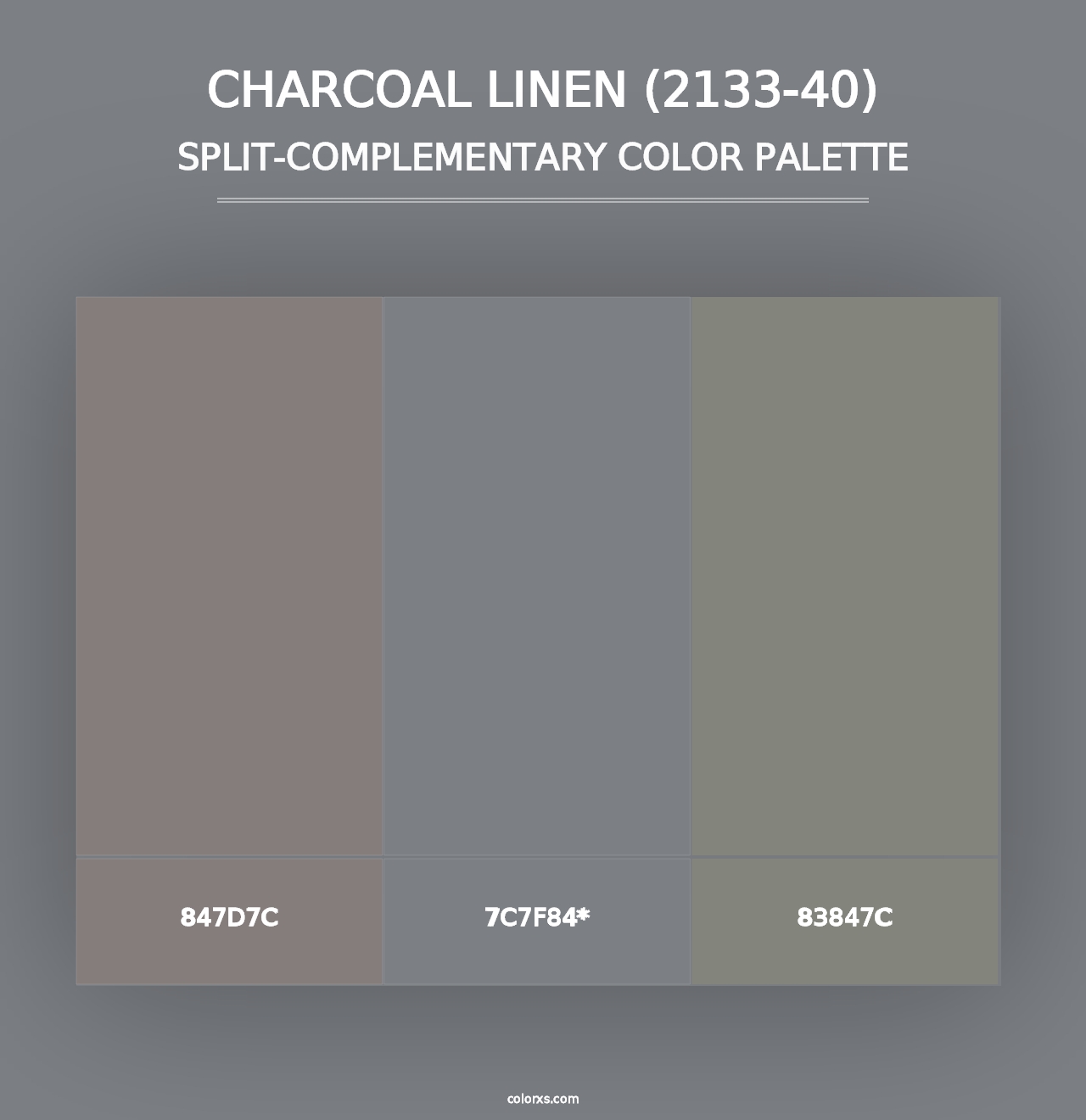 Charcoal Linen (2133-40) - Split-Complementary Color Palette