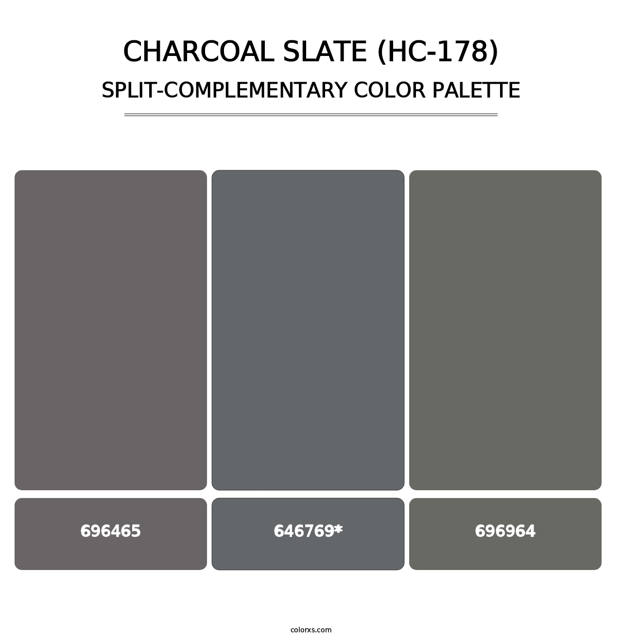 Charcoal Slate (HC-178) - Split-Complementary Color Palette