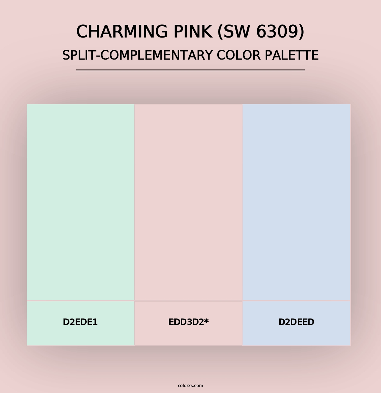 Charming Pink (SW 6309) - Split-Complementary Color Palette