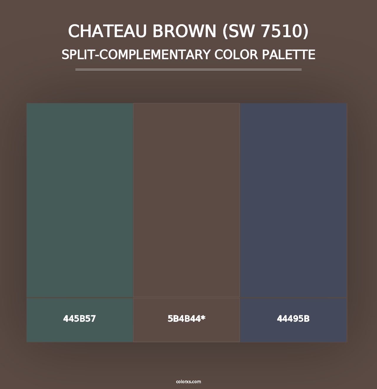 Chateau Brown (SW 7510) - Split-Complementary Color Palette