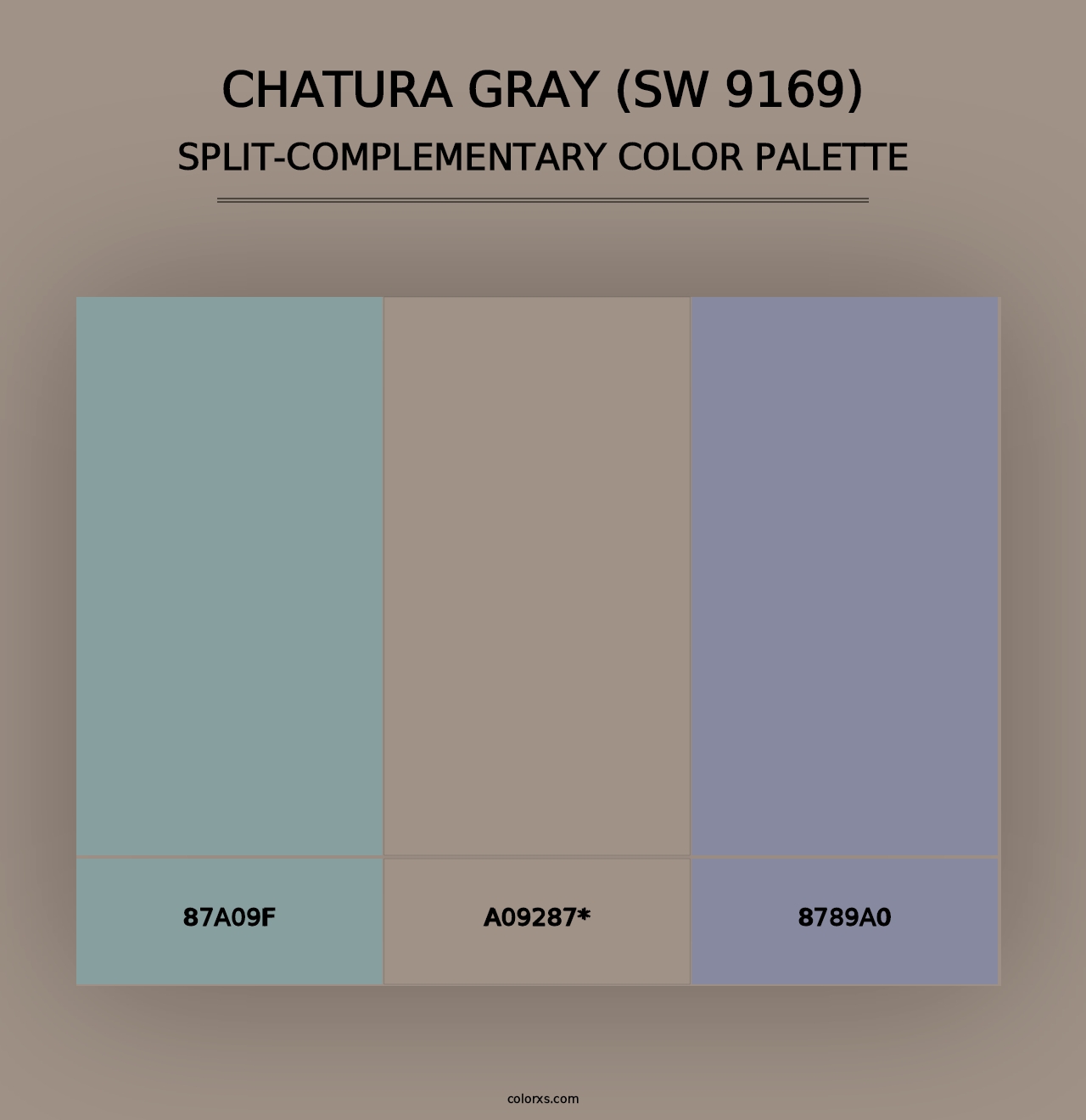 Chatura Gray (SW 9169) - Split-Complementary Color Palette