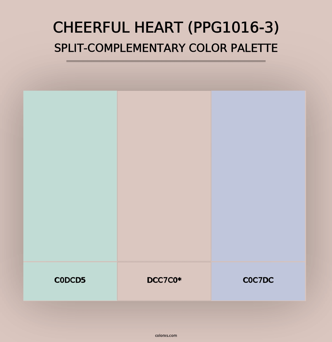 Cheerful Heart (PPG1016-3) - Split-Complementary Color Palette